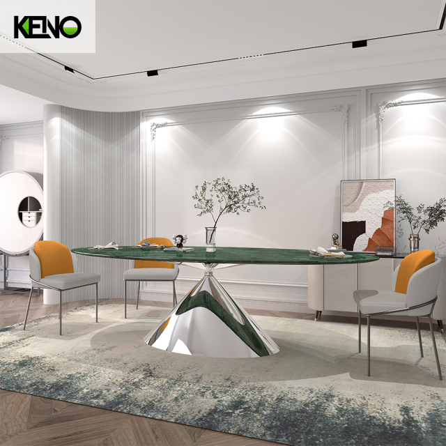 KENO Elegant Oval Marble Dining Table Modern Dining Furniture