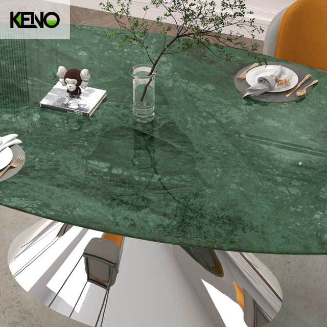 KENO Elegant Oval Marble Dining Table Modern Dining Furniture