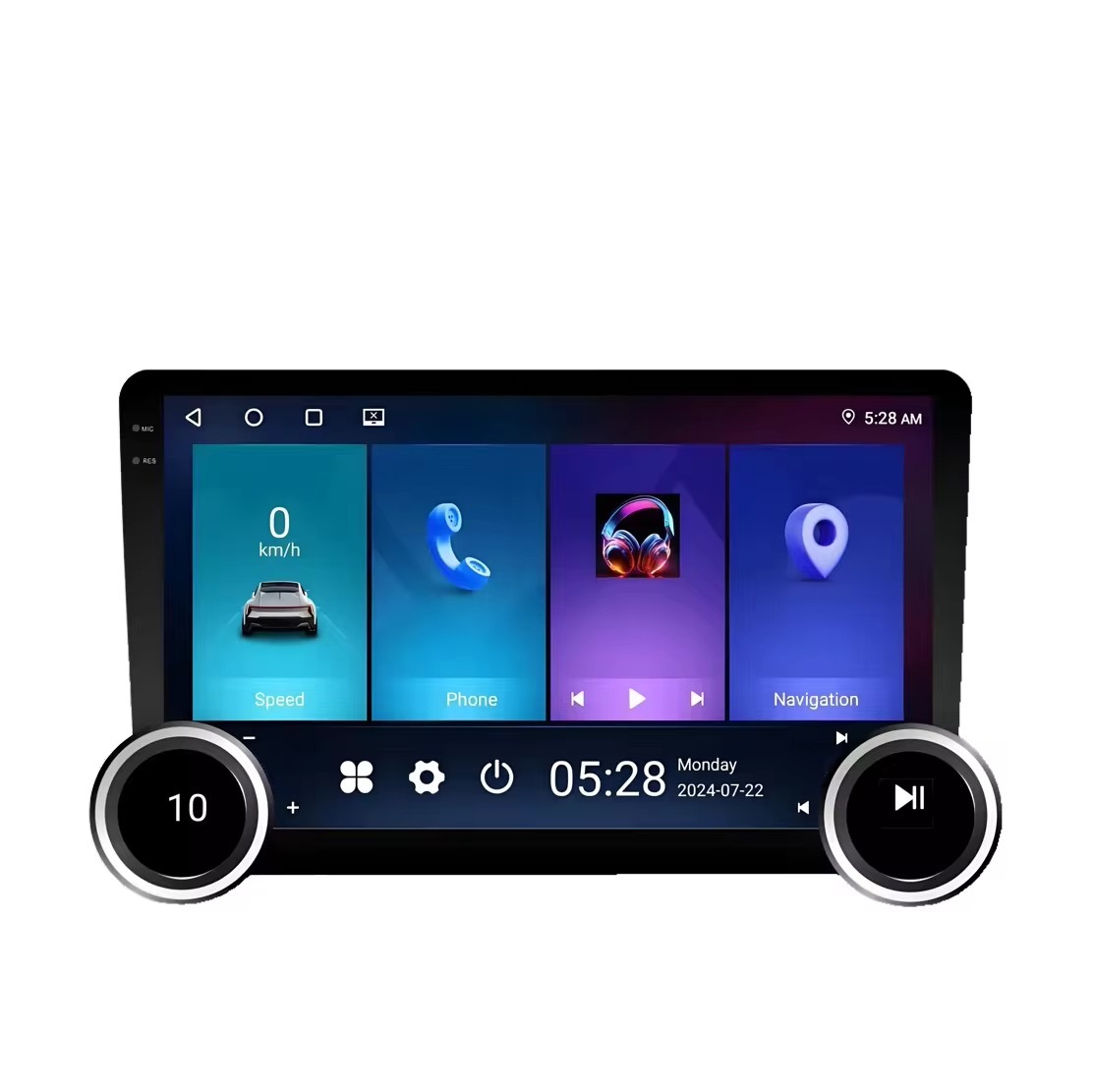 10.1 Inch Universal Android Audio GPS Car Radio Double Knob 2K Diamond CarPlay Screen DSP Mirror Link Car Dashboard Stereo