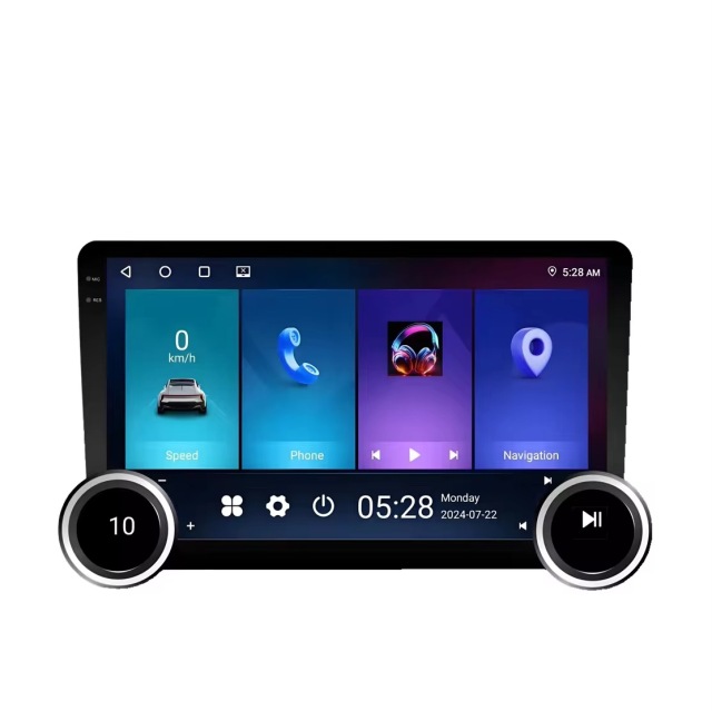 10.1 Inch Universal Android Audio GPS Car Radio Double Knob 2K Diamond CarPlay Screen DSP Mirror Link Car Dashboard Stereo