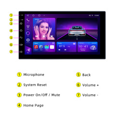 7" Double Din Car Stereo Android Car Radio Autoradio Carplay Android Auto GPS WIFI BT FM RDS Support AHD Camera
