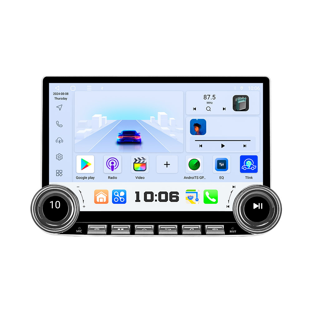 11.8 Inch Dual Knob Universal Android Audio GPS Car Radio Double Knob 2K Diamond CarPlay Screen DSP Mirror Link Car Dashboard Stereo