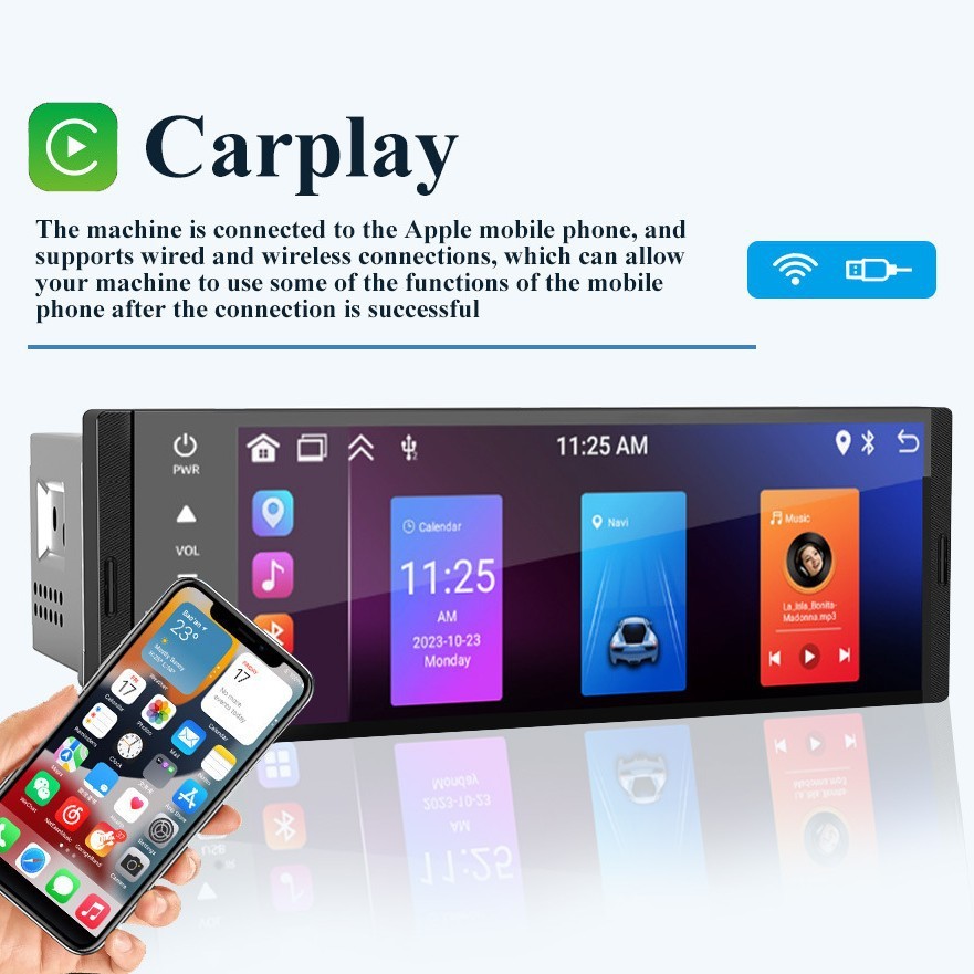 Radio Android 6.36 Inch Car Multimedia Wireless Carplay Android Auto Fm High Hd Resolution Car Stereo