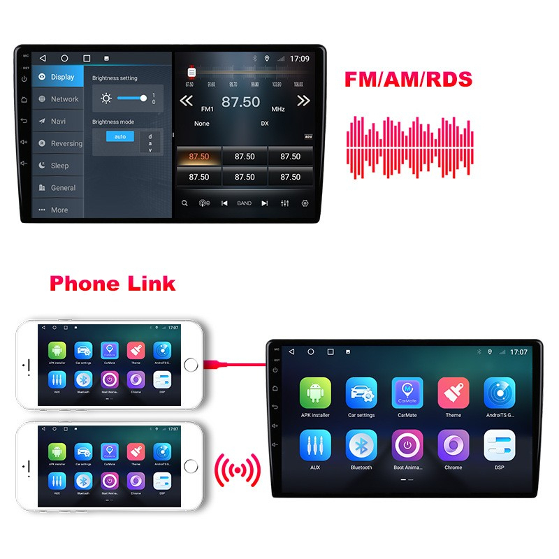 Android Car Radio 9 Inch Autoradio Car Stereo Gps Navigation Wifi Bt Fm Phone Link for Toyota Prius 2009-2015