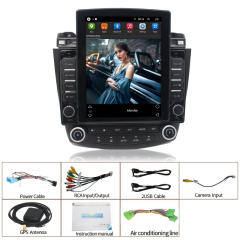 9.7 Inch Vertical Tesla Touch Screen Car Radio Stereo Video for Honda Accord 7 2003 2004 2005 2006 2007 2008 GPS Navigation Carplay 4G