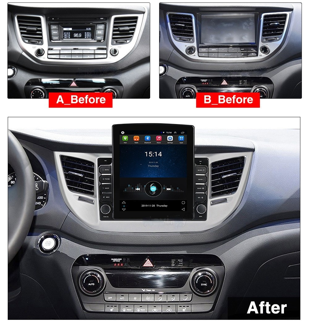 9.7'' Car Head Unit for Hyundai IX35 Tucson 3 2014 - 2018 Autoradio Multimedia Wireless Carplay Android 14 4G WIFI DSP