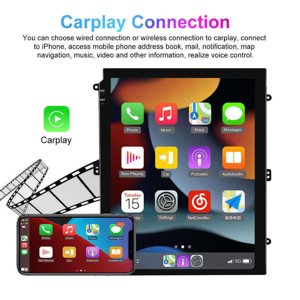 9.7 Inch Universal 2 DIN Tesla Style Android 13 Autoradio Carplay Car Radio 2+32GB Auto Stereo Video Player GPS Navigation