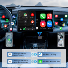 Hot Selling Mini Small 2 in 1 Wired to Wireless Carplay Auto Ai Box Adapter Plug and Play Car USB Dongle With Usb for Android & Apple Carplay