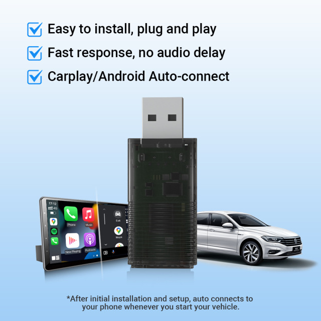 2025 Factory Hot Wireless Carplay Android Auto 2 in 1 Mini Smart Adapter Wired to Wireless Android Carplay Convertor for Car Radio Player