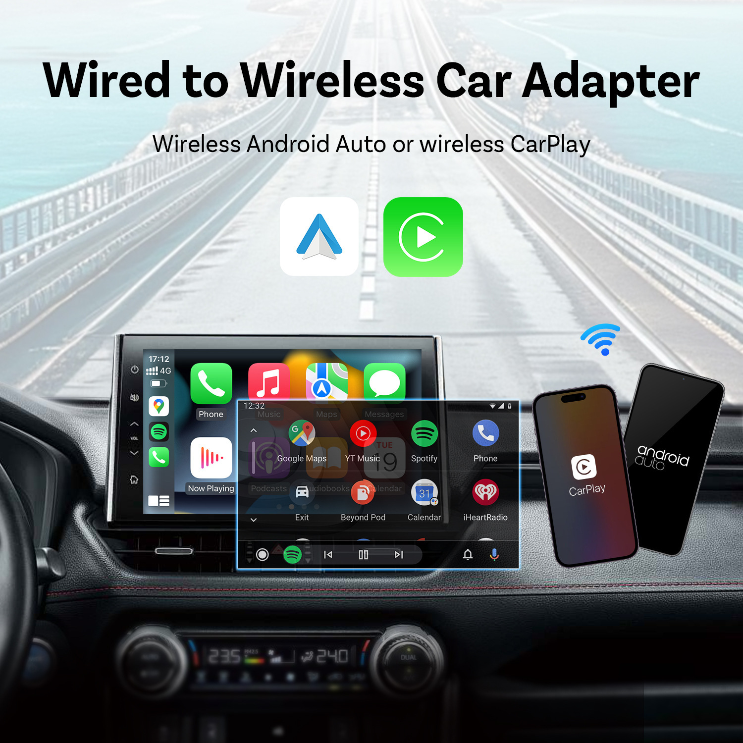 New Arrival Mini Smart Box Wireless Adapter with Carplay and Android Auto Adapter Wireless Carplay Dongle for Cars Media Plug & Play