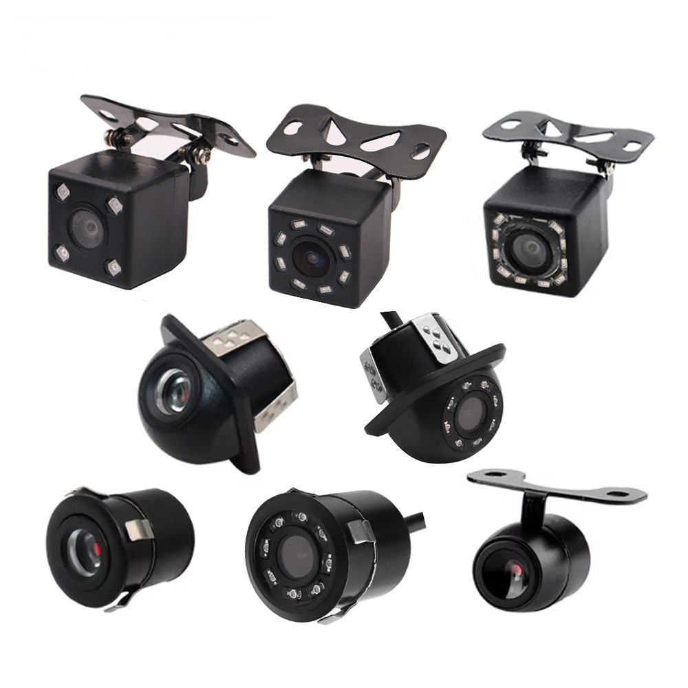 Car Rearview Camera Back 4/8/12 LED Round Backup Camara De Reversa AHD Revers Rear View Camera Car Fisheye Len Car Camera High-Definition Night Vision