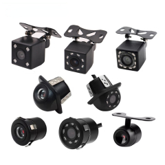 Car Rearview Camera Back 4/8/12 LED Round Backup Camara De Reversa AHD Revers Rear View Camera Car Fisheye Len Car Camera High-Definition Night Vision