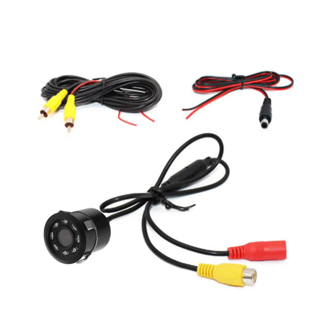 Car Rearview Camera Back 4/8/12 LED Round Backup Camara De Reversa AHD Revers Rear View Camera Car Fisheye Len Car Camera High-Definition Night Vision