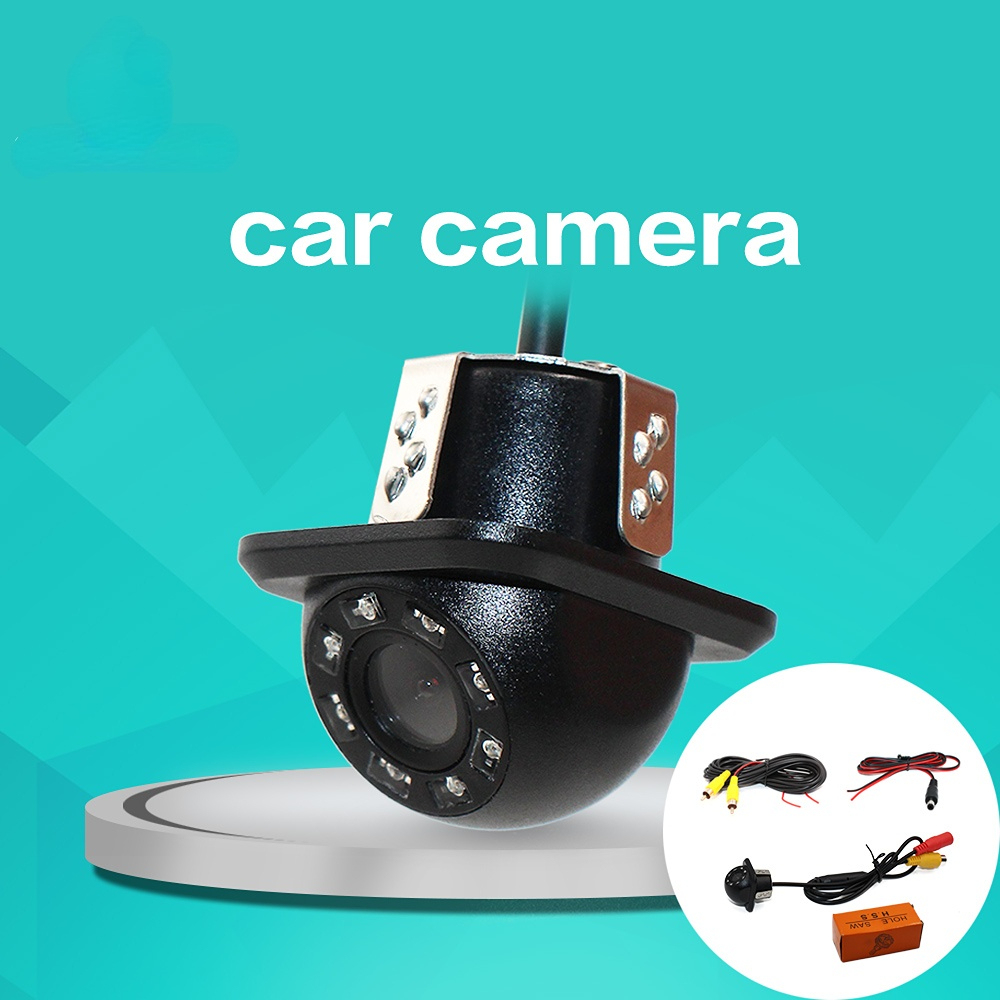 Car Rearview Camera Back 4/8/12 LED Round Backup Camara De Reversa AHD Revers Rear View Camera Car Fisheye Len Car Camera High-Definition Night Vision
