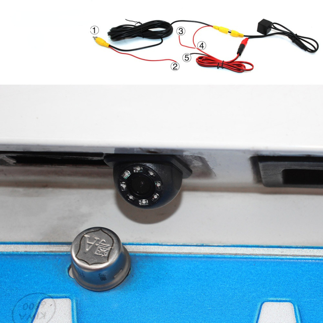 Car Rearview Camera Back 4/8/12 LED Round Backup Camara De Reversa AHD Revers Rear View Camera Car Fisheye Len Car Camera High-Definition Night Vision
