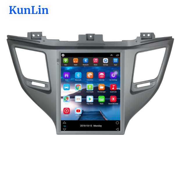 Android 14 9.7-Inches Tesla Vertical Screen 2 Din in Dash Car DVD GPS Navigation for Hyundai TUCSON/IX35 2016-2018 4+64GB Built-in Map