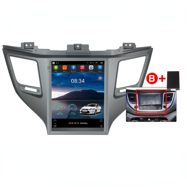 Android 14 9.7-Inches Tesla Vertical Screen 2 Din in Dash Car DVD GPS Navigation for Hyundai TUCSON/IX35 2016-2018 4+64GB Built-in Map