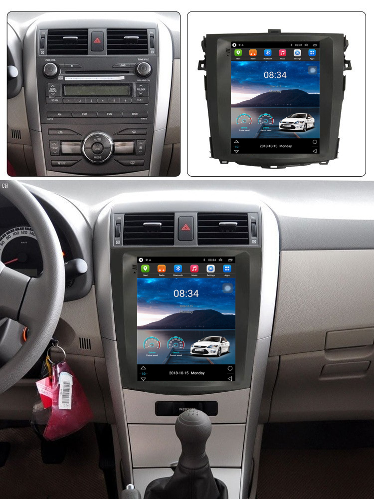 9.7 Inch Tesla Style For Toyota Corolla 2006-2013 Car Radio Support Carplay Android Auto Car DVD Player