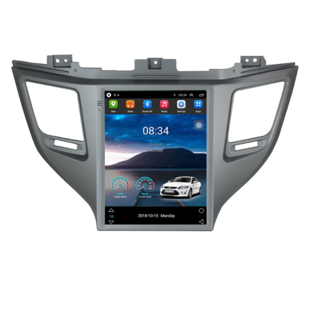 Android 14 9.7-Inches Tesla Vertical Screen 2 Din in Dash Car DVD GPS Navigation for Hyundai TUCSON/IX35 2016-2018 4+64GB Built-in Map