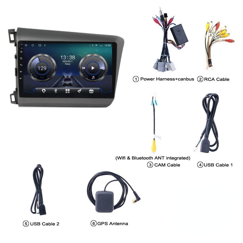 Factory Supply 9" Android Car Stereo for Honda Civic 2012-2015 Car Radio Autoradio Carplay Android Auto GPS Wifi Hifi Audio FM RDS