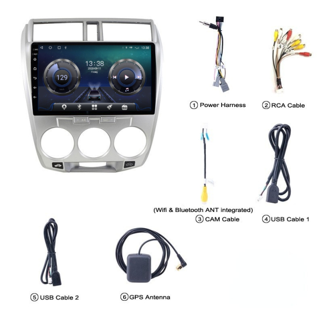 10.1 Inch Android 14.0 Car Radio for Honda City 2008-2014 Navigation System Support Carplay Digital TV DVR Rearview Camera