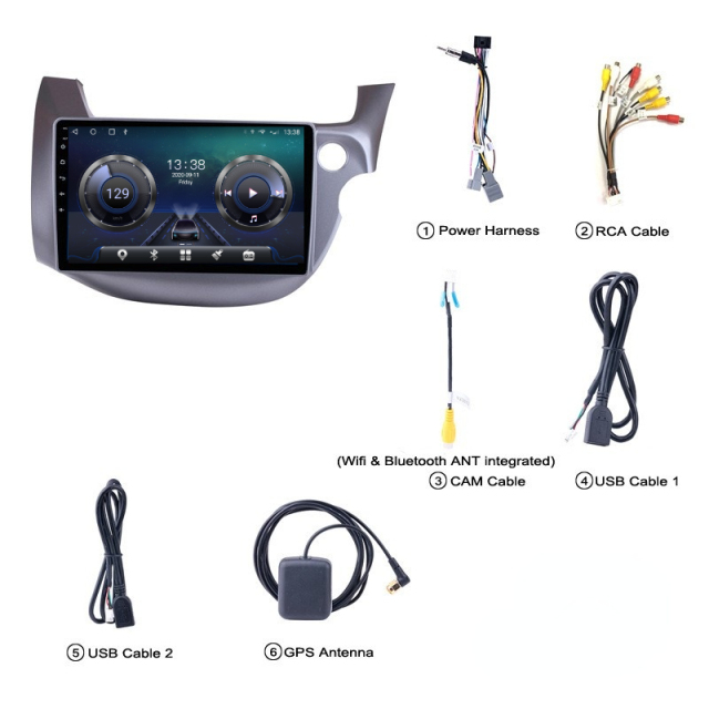 2 Din Carplay DSP Android Car Radio for Honda Fit Jazz Right 2008-2013 Auto Multimedia Video Player Stereo Touch Screen Head Unit