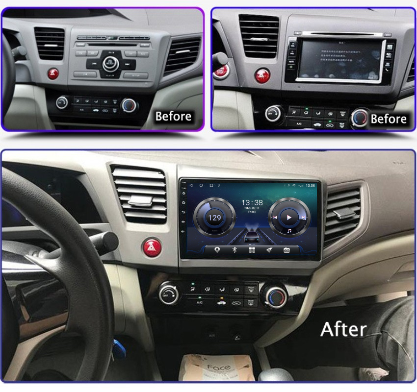 Factory Supply 9" Android Car Stereo for Honda Civic 2012-2015 Car Radio Autoradio Carplay Android Auto GPS Wifi Hifi Audio FM RDS