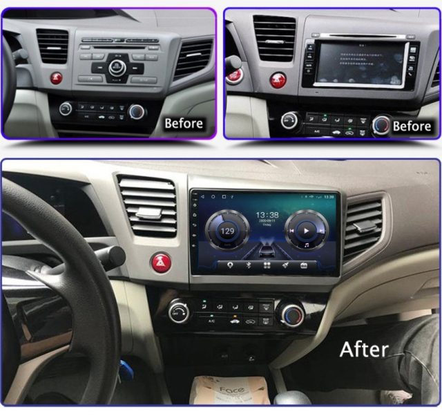 Factory Supply 9" Android Car Stereo for Honda Civic 2012-2015 Car Radio Autoradio Carplay Android Auto GPS Wifi Hifi Audio FM RDS
