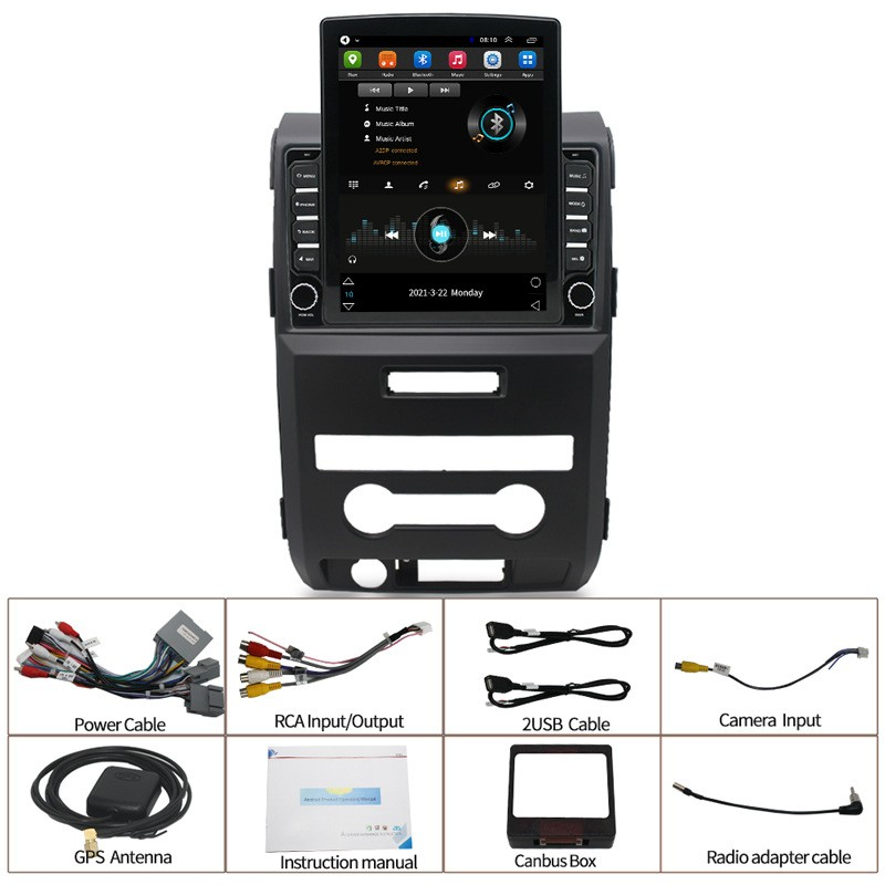 Tesla Style 9.7-Inch Car Multimedia Android for Ford F150 2009-2012 Manual Screen Gps Navigation Stereo Radio Player Auto Head Unit Carplay