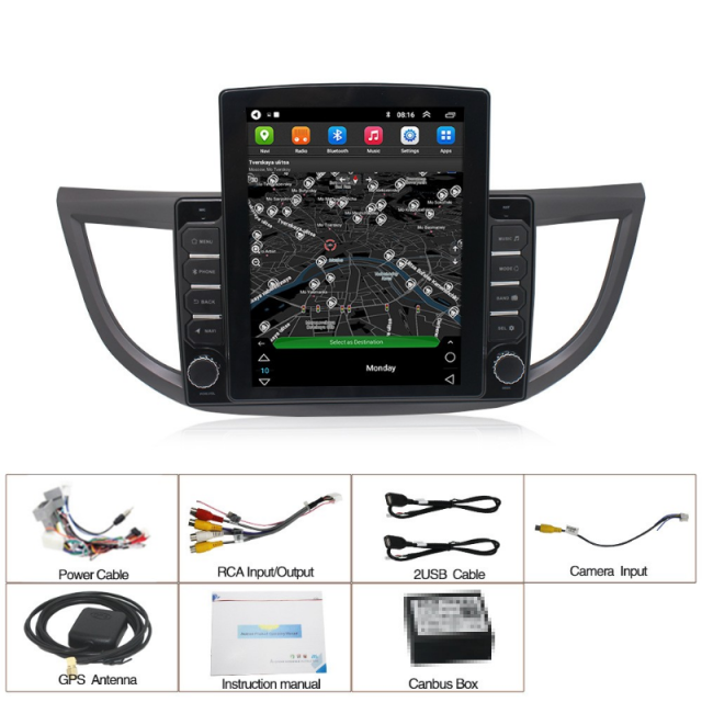 Tesla Style Autoradio GPS Navigation Carplay Stereo Multimedia Car Radio Player Android 9.7 Inch Touch Screen for Honda CRV 2012-2016
