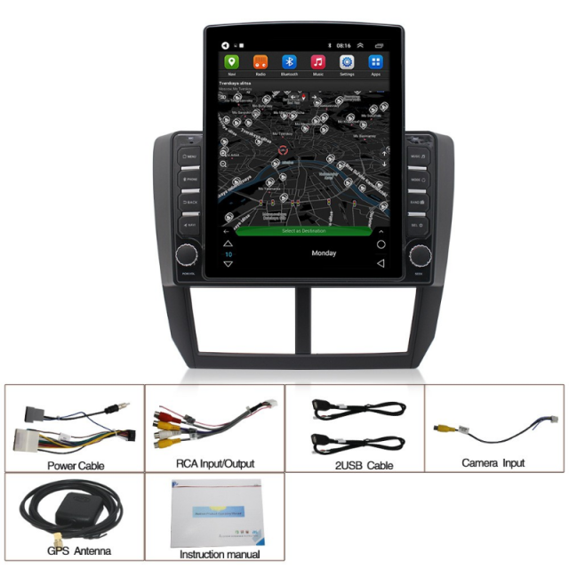 9.7 Inch Tesla Style Android Touch Screen Autoradio GPS Navigation Carplay Stereo Multimedia Car Radio Player for Subaru Forester 2008-2012