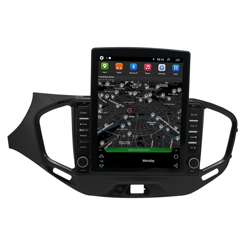 KunLin 2 Din Tesla Android 13 Touch Screen Car GPS Navigation Stereo Multimedia Player Audio System Car Radio for Lada Vesta 2015-2018