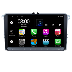 KunLin 2 Din 9 Inch Universal Android Radio for VW Seat Golf Passat Jetta Beetle Tiguan Carplay Stereo with GPS Functions