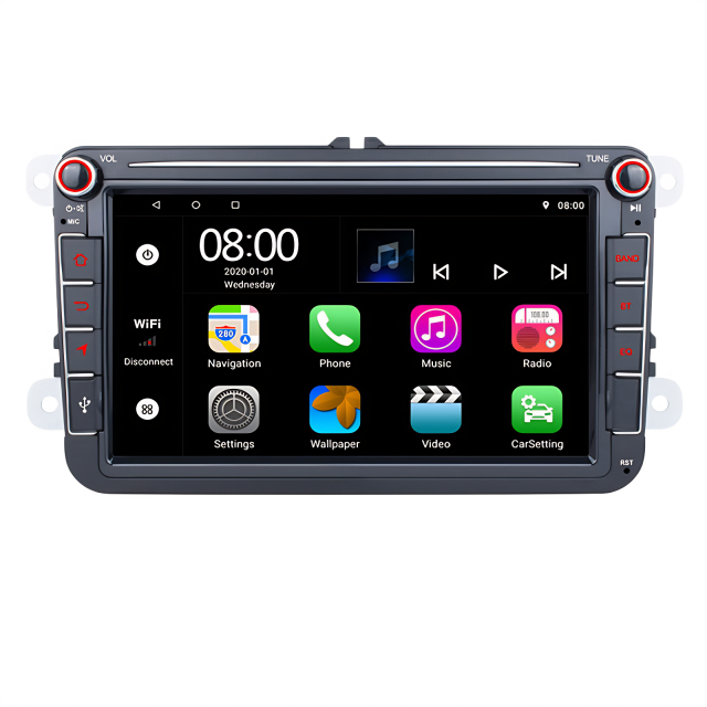 KunLin 8'' for vw universal car radio Android 15 Car Stereo Video Autoradio GPS Wifi BT FM for Volkswagen Polo/Passat /SEAT/Toledo