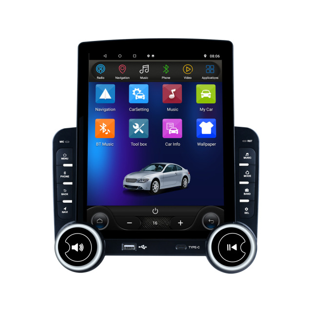 KunLin 9.7Inch 2 Din Android Car Radio Vertical IPS Touch Screen Tesla Style GPS Navigation MP5 Car DVD Player Car Multimedia Carplay