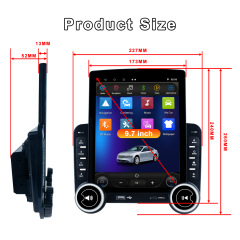 KunLin 9.7Inch 2 Din Android Car Radio Vertical IPS Touch Screen Tesla Style GPS Navigation MP5 Car DVD Player Car Multimedia Carplay