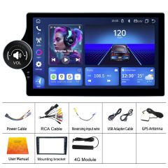 KunLin 10.1 Inch 2+32G Single Knob Button Android Screen Universal Head Unit Car Multimedia Radio Player for All Car Model