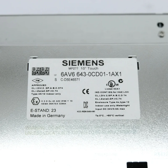 Original Siemens Simatic HMI 6AV66430CD011AX1 Touch Multi Panel 10" MP227 Siemens 6AV6643-0CD01-1AX1
