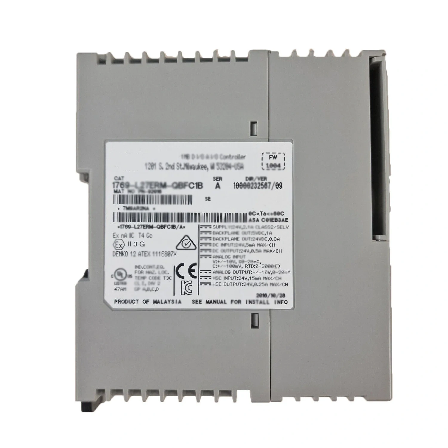 1769 L27ERM-QBFC1B Stock Programing Controller 1769-L27ERM-QBFC1B