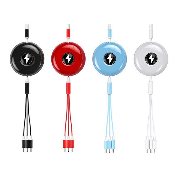 Wholesale Mobile Part Supplier - 3 in 1 Retractable Fast Charging Cable