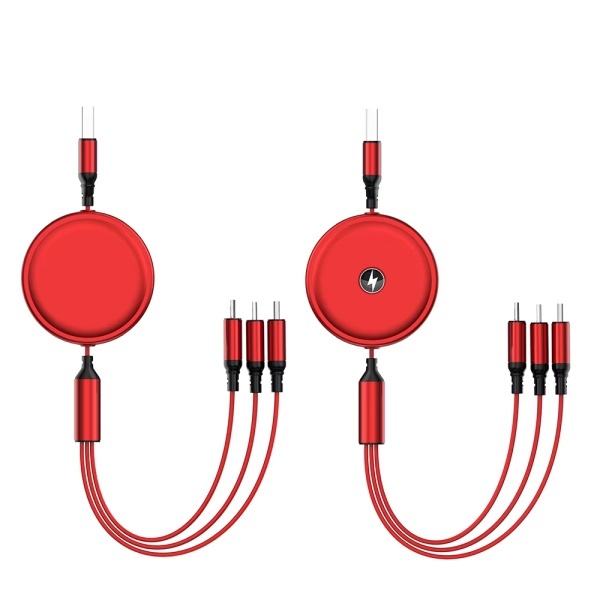 Wholesale Mobile Part Supplier - 3 in 1 Retractable Fast Charging Cable