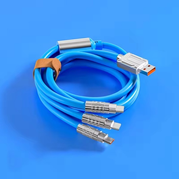 6A 120W 3 in 1 Fast Charging Data Cable Multiple Colors