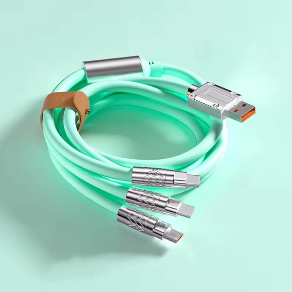 6A 120W 3 in 1 Fast Charging Data Cable Multiple Colors