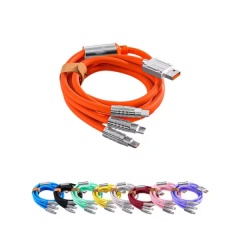 6A 120W 3 in 1 Fast Charging Data Cable Multiple Colors