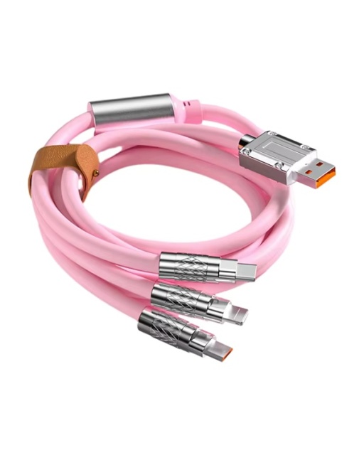 6A 120W 3 in 1 Fast Charging Data Cable Multiple Colors