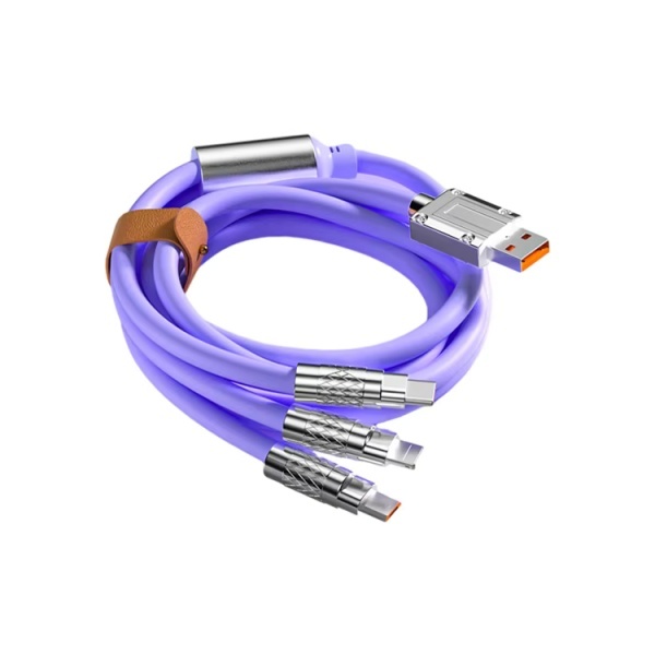 6A 120W 3 in 1 Fast Charging Data Cable Multiple Colors