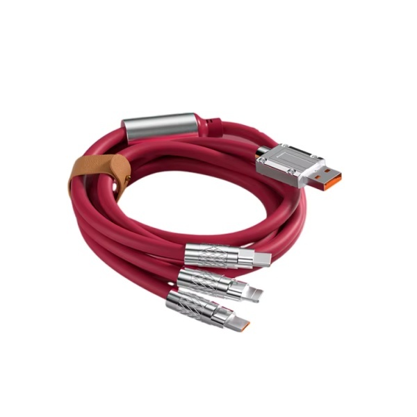 6A 120W 3 in 1 Fast Charging Data Cable Multiple Colors
