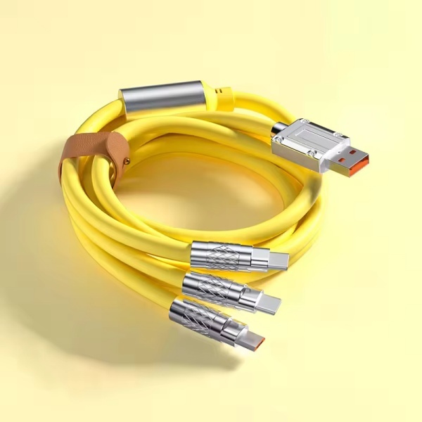 6A 120W 3 in 1 Fast Charging Data Cable Multiple Colors