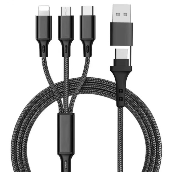 Wholesale Mobile Part Supplier - Nylon Braided Multi-USB Fast Speed Charging Data Cable 5 in 1
