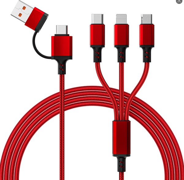 Wholesale Mobile Part Supplier - Nylon Braided Multi-USB Fast Speed Charging Data Cable 5 in 1